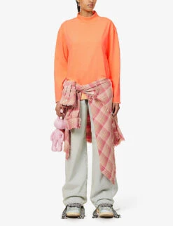 ERL Sun High-neck Cotton-jersey T-shirt 9 ERL Sun High-neck Cotton-jersey T-shirt -VogueVibe Store R04165351 ORANGE ALT01