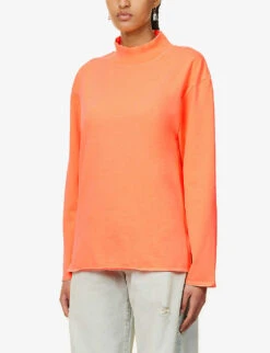 ERL Sun High-neck Cotton-jersey T-shirt 10 ERL Sun High-neck Cotton-jersey T-shirt -VogueVibe Store R04165351 ORANGE ALT02
