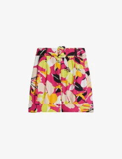 Ted Baker Thiana Belted Floral-print Woven Shorts