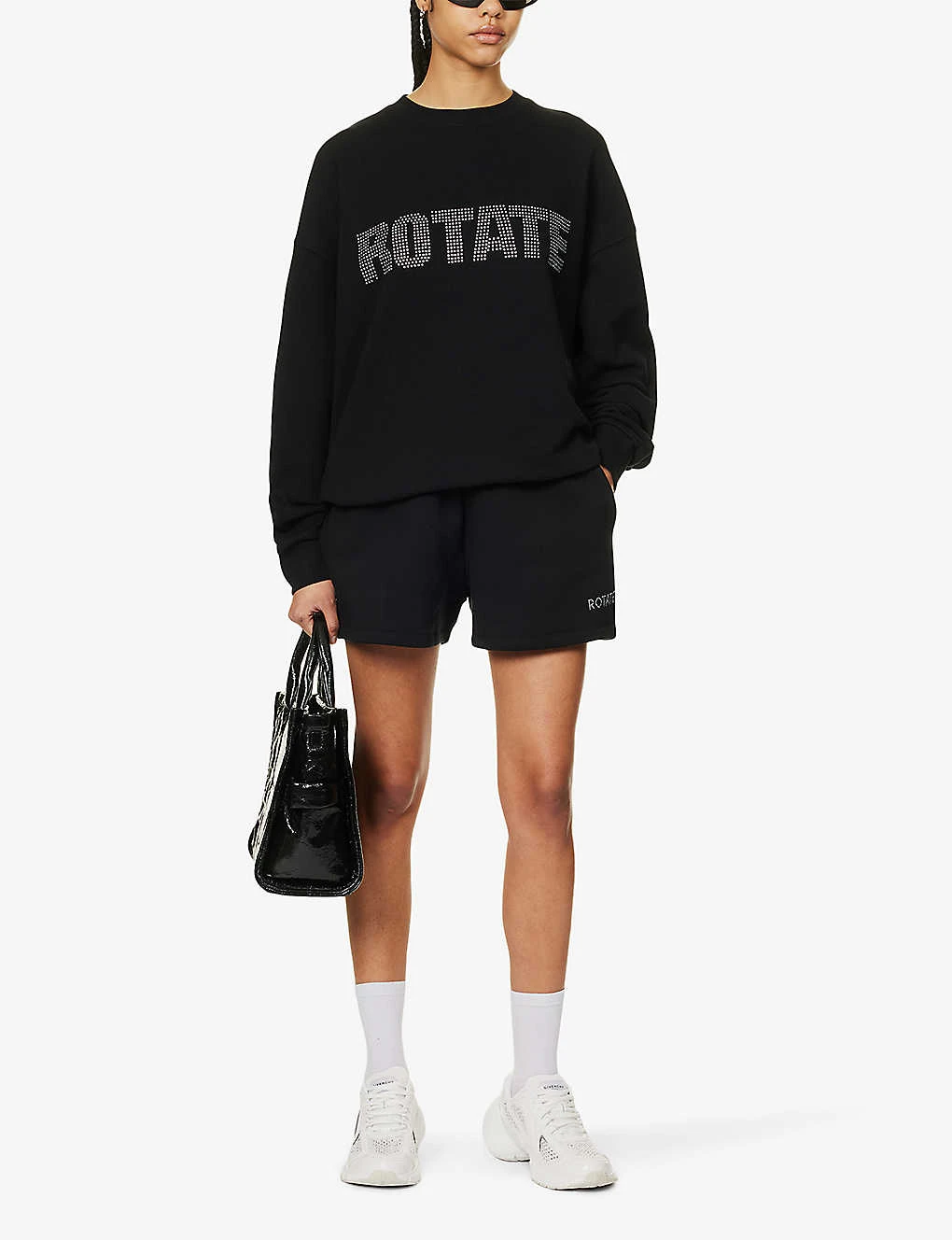 Crystal-embellished Logo-print Organic-cotton Shorts 4 Crystal-embellished Logo-print Organic-cotton Shorts - Image 2