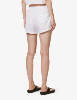 Yoko Elasticated-waistband Relaxed-fit Cotton-poplin Boxers -VogueVibe Store R04167915 WHITE ALT03