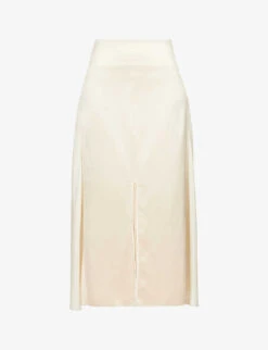 Koshulya Colour-block Silk Midi Skirt