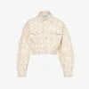 FIORUCCI Monogram-pattern Cropped Organic-denim Jacket 1 FIORUCCI Monogram-pattern Cropped Organic-denim Jacket -VogueVibe Store R04168330 ECRU M