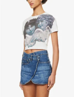 FIORUCCI Angels Graphic-print Organic Stretch-cotton T-shirt -VogueVibe Store R04168334 WHITE ALT02