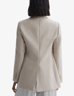 Reiss Astrid Double-breasted Peak-lapel Wool Blazer 10 Reiss Astrid Double-breasted Peak-lapel Wool Blazer -VogueVibe Store R04168914 NEUTRAL ALT03