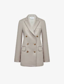 Reiss Astrid Double-breasted Peak-lapel Wool Blazer