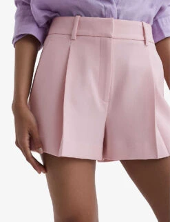 Reiss Marina Pleated Woven Shorts -VogueVibe Store R04168931 PINK ALT02