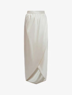 Reiss Tyra Wrap-over Silk Midi Skirt