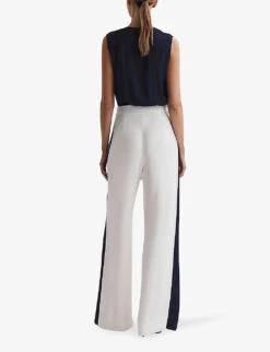 Reiss Ivy Striped Wide-leg Woven Jumpsuit -VogueVibe Store R04169115 NAVYWHITE ALT03