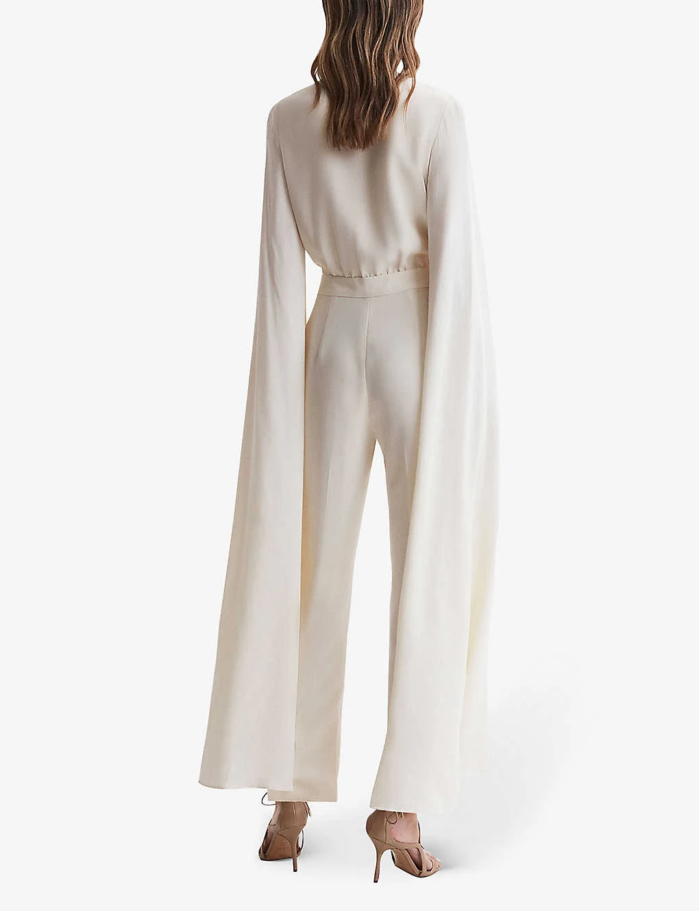 Reiss Olivia Cape-sleeve V-neck Woven Jumpsuit 6 Reiss Olivia Cape-sleeve V-neck Woven Jumpsuit - Image 4