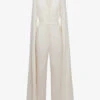 Reiss Olivia Cape-sleeve V-neck Woven Jumpsuit -VogueVibe Store R04169118 IVORY M