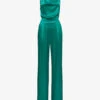 Reiss Malia Cowl-neck Satin Jumpsuit -VogueVibe Store R04169119 GREEN M