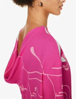 Valentino Panther-print Cowl-back Silk Blouse -VogueVibe Store R04169646 MILKPINKPP ALT04