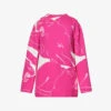 Valentino Panther-print Cowl-back Silk Blouse -VogueVibe Store R04169646 MILKPINKPP M