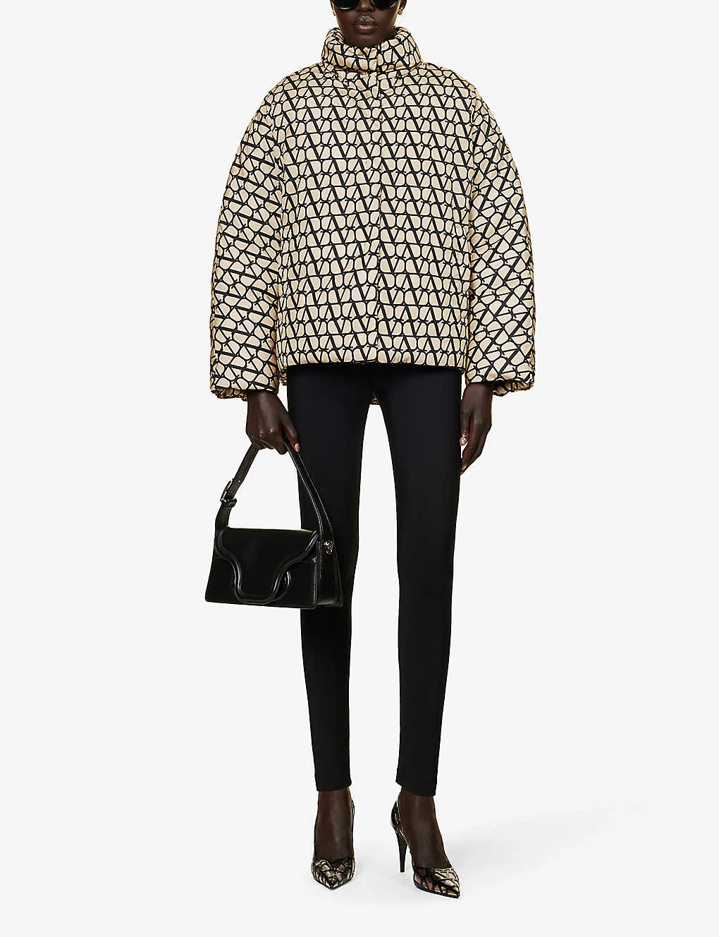 Valentino Monogram High-neck Shell Jacket 4 Valentino Monogram High-neck Shell Jacket - Image 2