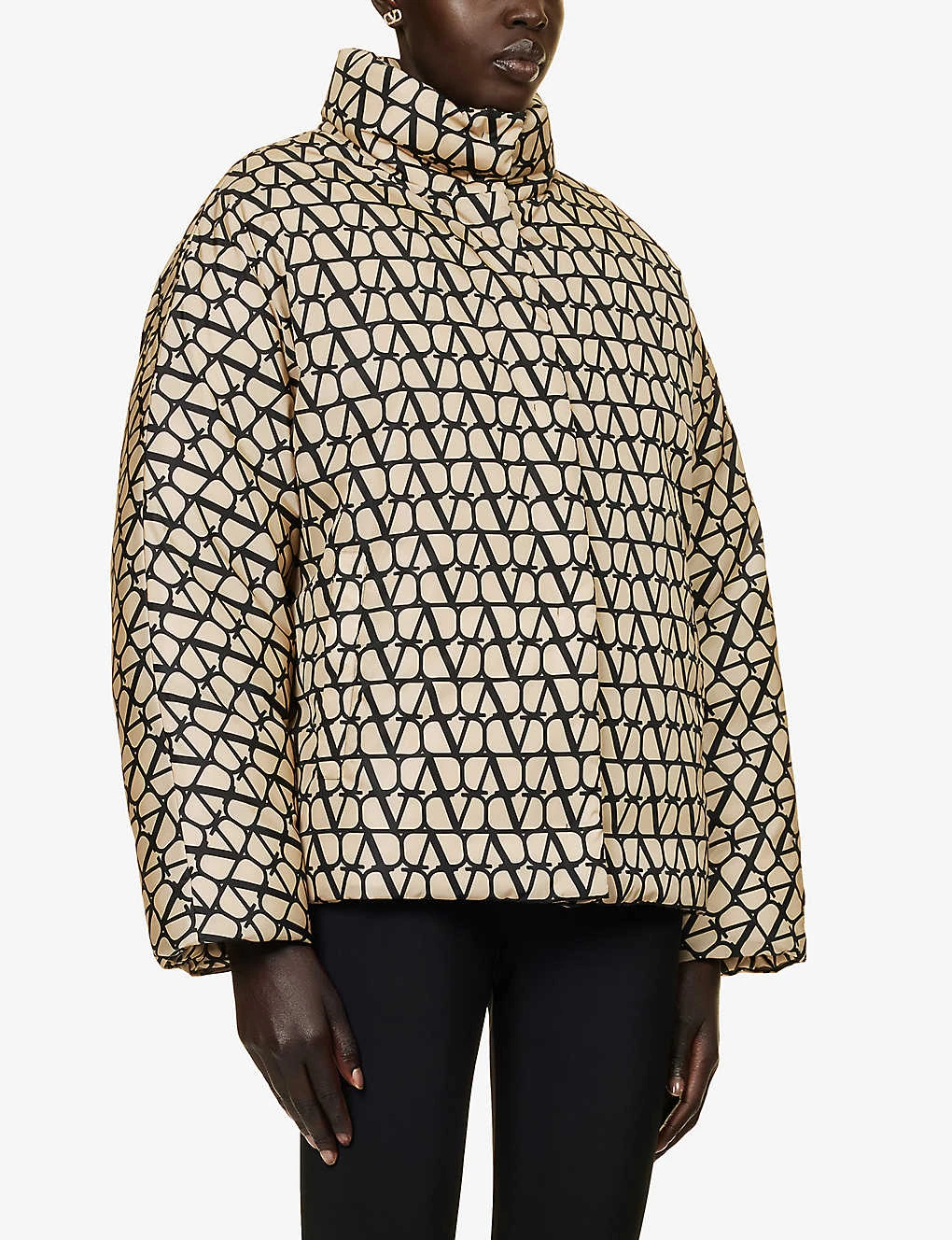 Valentino Monogram High-neck Shell Jacket 5 Valentino Monogram High-neck Shell Jacket - Image 3