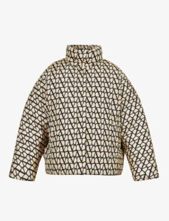 Valentino Monogram High-neck Shell Jacket