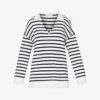 Valentino V-neck Striped Cotton-knit Jumper -VogueVibe Store R04169666 AVORIONAVY M