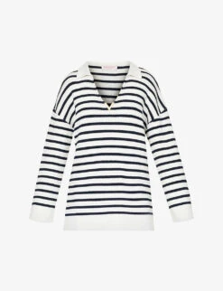 Valentino V-neck Striped Cotton-knit Jumper