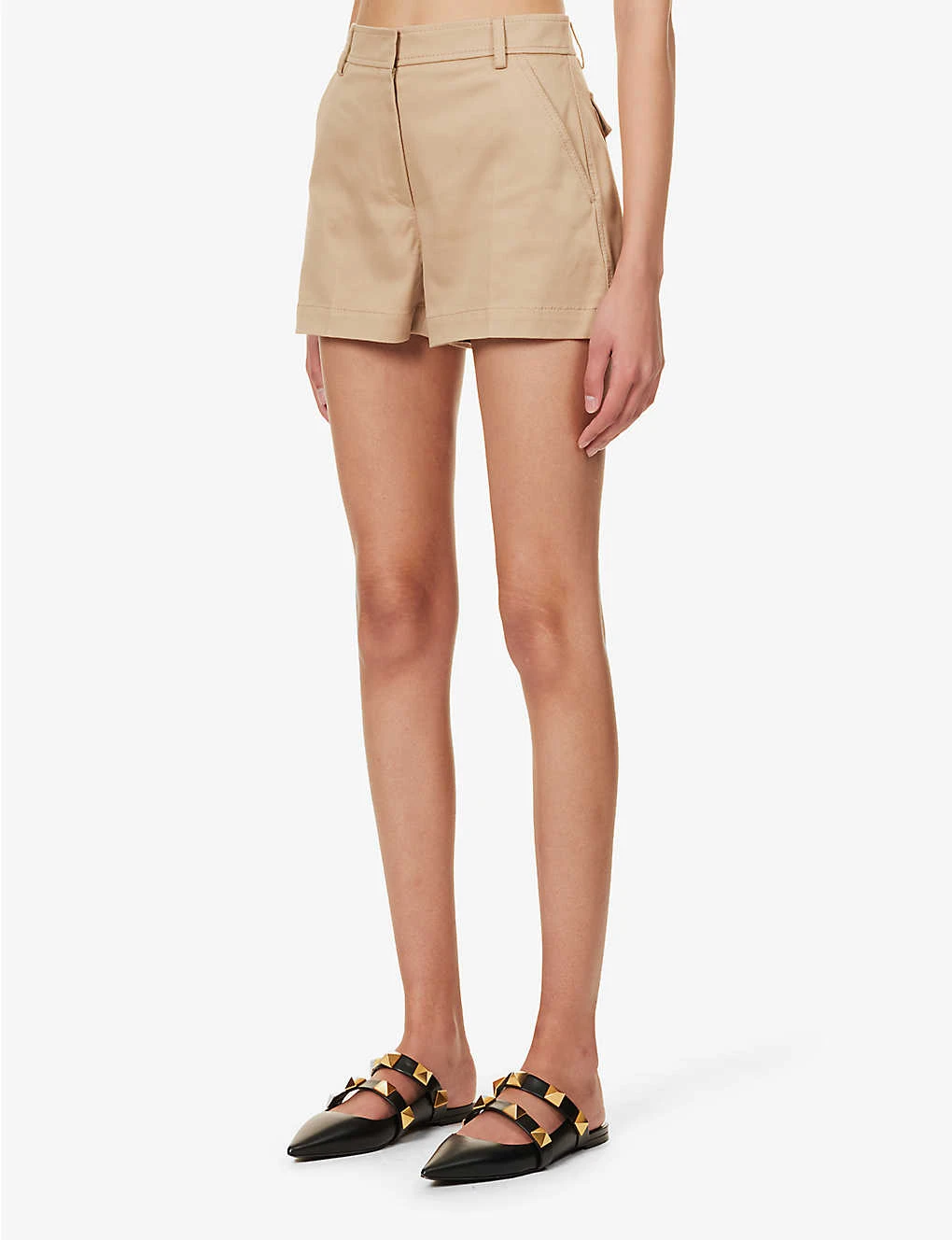 Valentino Pressed-crease Straight-leg Stretch-cotton Shorts 5 Valentino Pressed-crease Straight-leg Stretch-cotton Shorts - Image 3