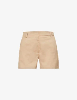 Valentino Pressed-crease Straight-leg Stretch-cotton Shorts