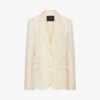 Joseph Belmore Single-breasted Silk And Cotton-blend Blazer -VogueVibe Store R04169960 ALABASTER M