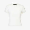Rag & Bone Luca Cropped Ribbed Stretch-woven T-shirt -VogueVibe Store R04170705 WHITE M