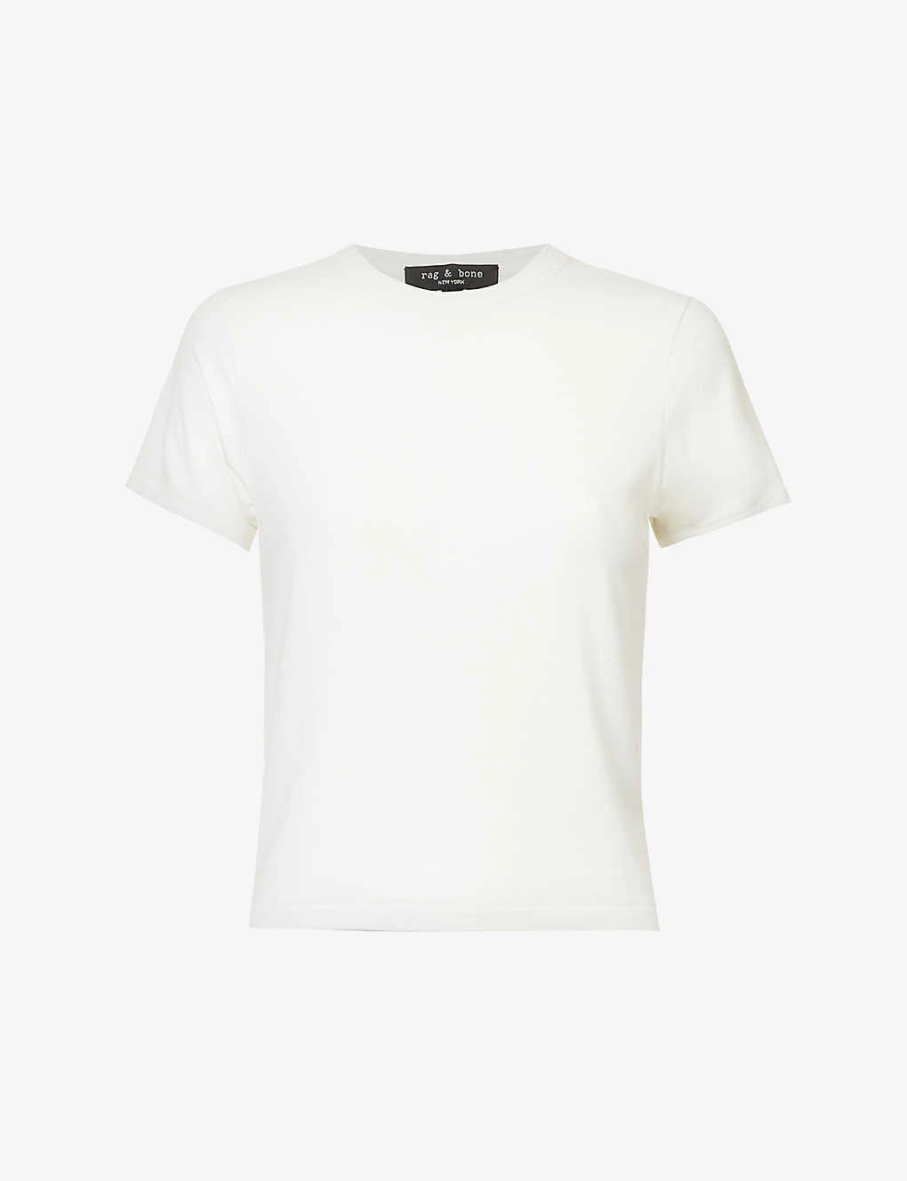 Rag & Bone Luca Cropped Ribbed Stretch-woven T-shirt