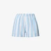 Classic Striped Cotton Shorts 1 Classic Striped Cotton Shorts -VogueVibe Store R04170813 LIGHTBLUE M