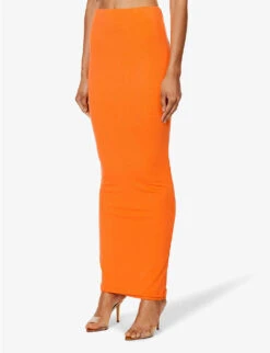 Palencia Regular-fit Stretch-woven Maxi Skirt -VogueVibe Store R04171077 ORANGE ALT02