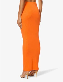 Palencia Regular-fit Stretch-woven Maxi Skirt -VogueVibe Store R04171077 ORANGE ALT03
