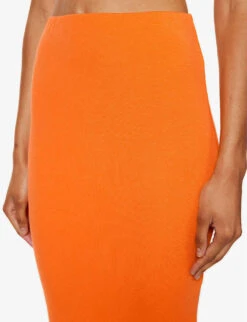 Palencia Regular-fit Stretch-woven Maxi Skirt -VogueVibe Store R04171077 ORANGE ALT04