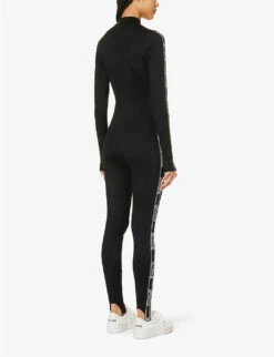 Wolford Thermal Brand-tape Stretch-woven Jumpsuit 11 Wolford Thermal Brand-tape Stretch-woven Jumpsuit -VogueVibe Store R04171473 BLACK ALT03