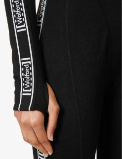 Wolford Thermal Brand-tape Stretch-woven Jumpsuit 12 Wolford Thermal Brand-tape Stretch-woven Jumpsuit -VogueVibe Store R04171473 BLACK ALT04