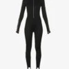 Wolford Thermal Brand-tape Stretch-woven Jumpsuit 2 Wolford Thermal Brand-tape Stretch-woven Jumpsuit -VogueVibe Store R04171473 BLACK M
