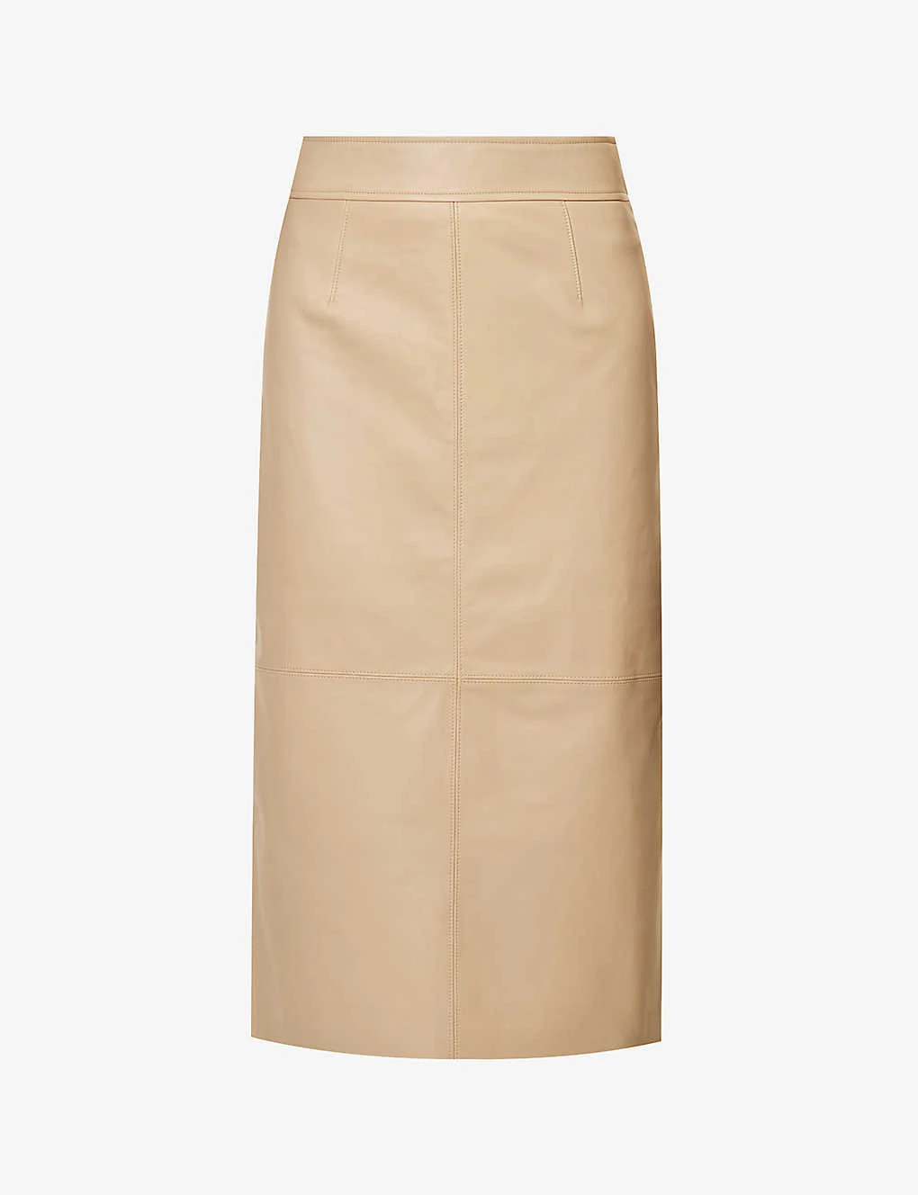 Heather Panel-pattern Regular-fit Leather Skirt 3 Heather Panel-pattern Regular-fit Leather Skirt