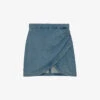 Zadig & Voltaire Julipe Curved-hem Denim Mini Skirt -VogueVibe Store R04174114 LIGHTBLUE M