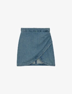 Zadig & Voltaire Julipe Curved-hem Denim Mini Skirt