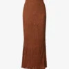 Exclusive Abelia High-waist Silk-blend Maxi Skirt -VogueVibe Store R04174174 PAPRIKA M