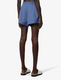 Avani Brand-embroidered Regular-fit Cotton-blend Shorts -VogueVibe Store R04174446 SPAHIRE ALT03