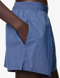 Avani Brand-embroidered Regular-fit Cotton-blend Shorts -VogueVibe Store R04174446 SPAHIRE ALT04