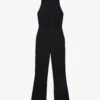 THE KOOPLES Chain-embellished Halter-neck Stretch-woven Jumpsuit 1 THE KOOPLES Chain-embellished Halter-neck Stretch-woven Jumpsuit -VogueVibe Store R04174574 BLACK M