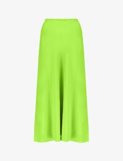 Bias Satin Midi Skirt