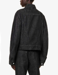 Equisetum Cut-out Denim Jacket 10 Equisetum Cut-out Denim Jacket -VogueVibe Store R04174793 BLACK ALT03