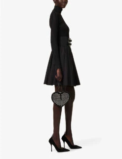 Belted High-rise Cotton Mini Skirt 8 Belted High-rise Cotton Mini Skirt -VogueVibe Store R04179410 NOIR ALT01