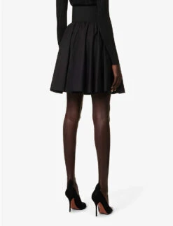 Belted High-rise Cotton Mini Skirt 10 Belted High-rise Cotton Mini Skirt -VogueVibe Store R04179410 NOIR ALT03