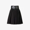 Belted High-rise Cotton Mini Skirt -VogueVibe Store R04179410 NOIR M
