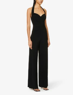 Norma Kamali Cayla Straight-leg Stretch-woven Jumpsuit -VogueVibe Store R04179607 BLACK ALT02