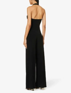 Norma Kamali Cayla Straight-leg Stretch-woven Jumpsuit -VogueVibe Store R04179607 BLACK ALT03