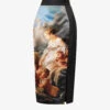 Roberto Cavalli Wild Leda Rococo-print High-rise Satin Midi Skirt -VogueVibe Store R04180669 MULTICOLOUR M